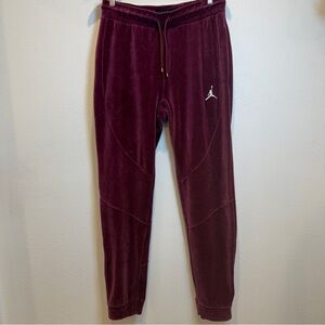 Air Jordan Velour Jogger Pants Burgundy/Jumpman Logo size Medium